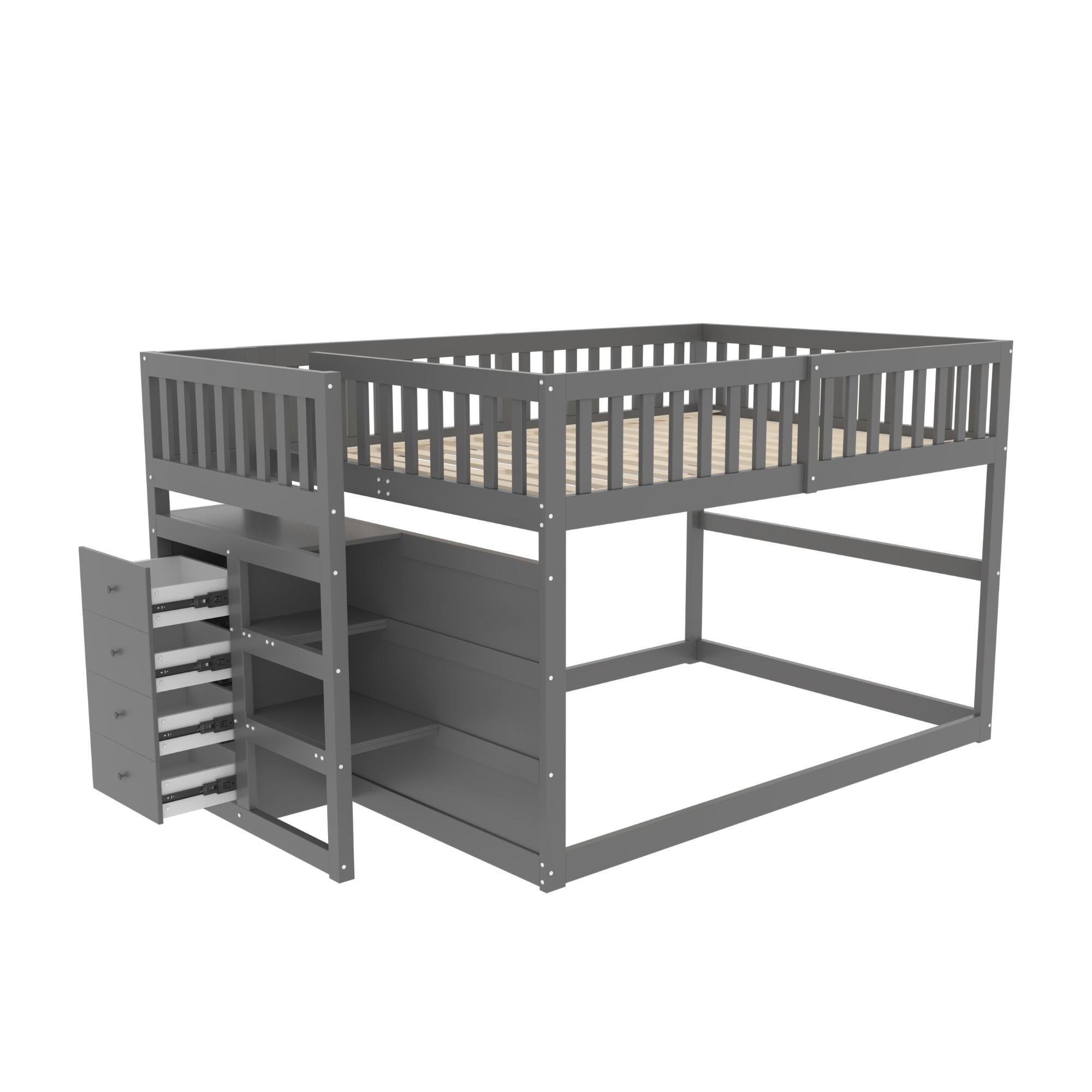 ComfortXL Etagenbett Grau 140x200 cm