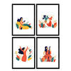 POSTER Set mit 4 Frau mit Cello A3 Rahmenlos - Klar, Papier (29.7/3cm) - Nacnic