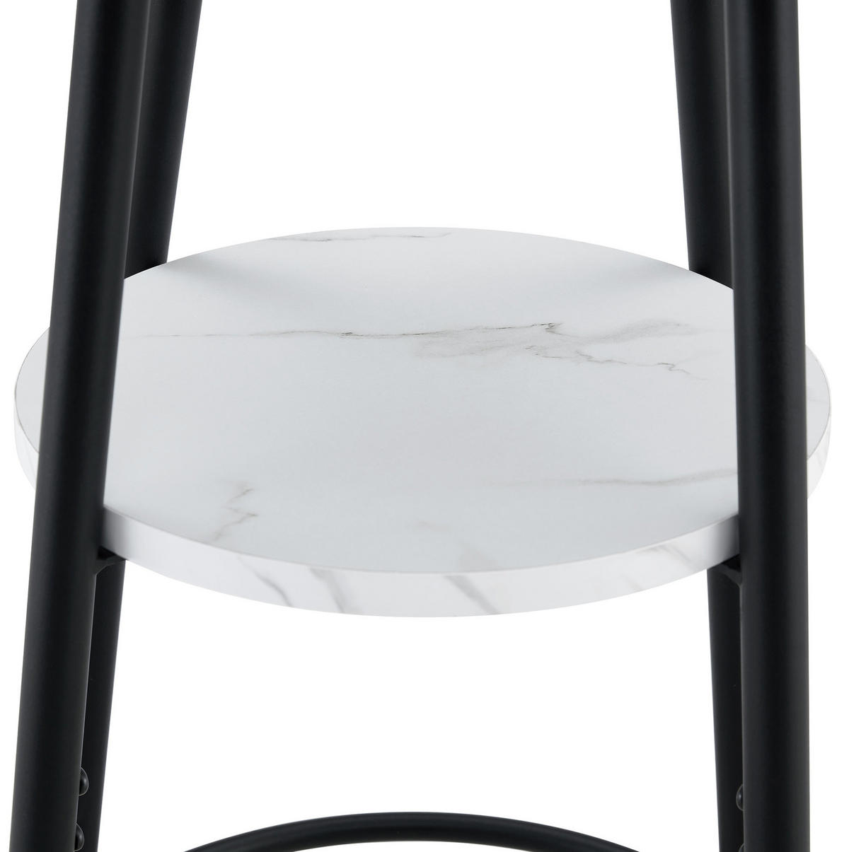 BARTISCH 60/60/89 cm mit Ablage in Weißer Marmoroptik und Metallgestell - Weiß, Holzwerkstoff (60/60/89cm) - BEAOK