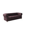 SOFA CHESTERFIELD Elegant Klassisch Schick Stoff Whisper Velours Rotwein - Rot, Holz/Textil (202/77/90cm) - Kaiser Möbel