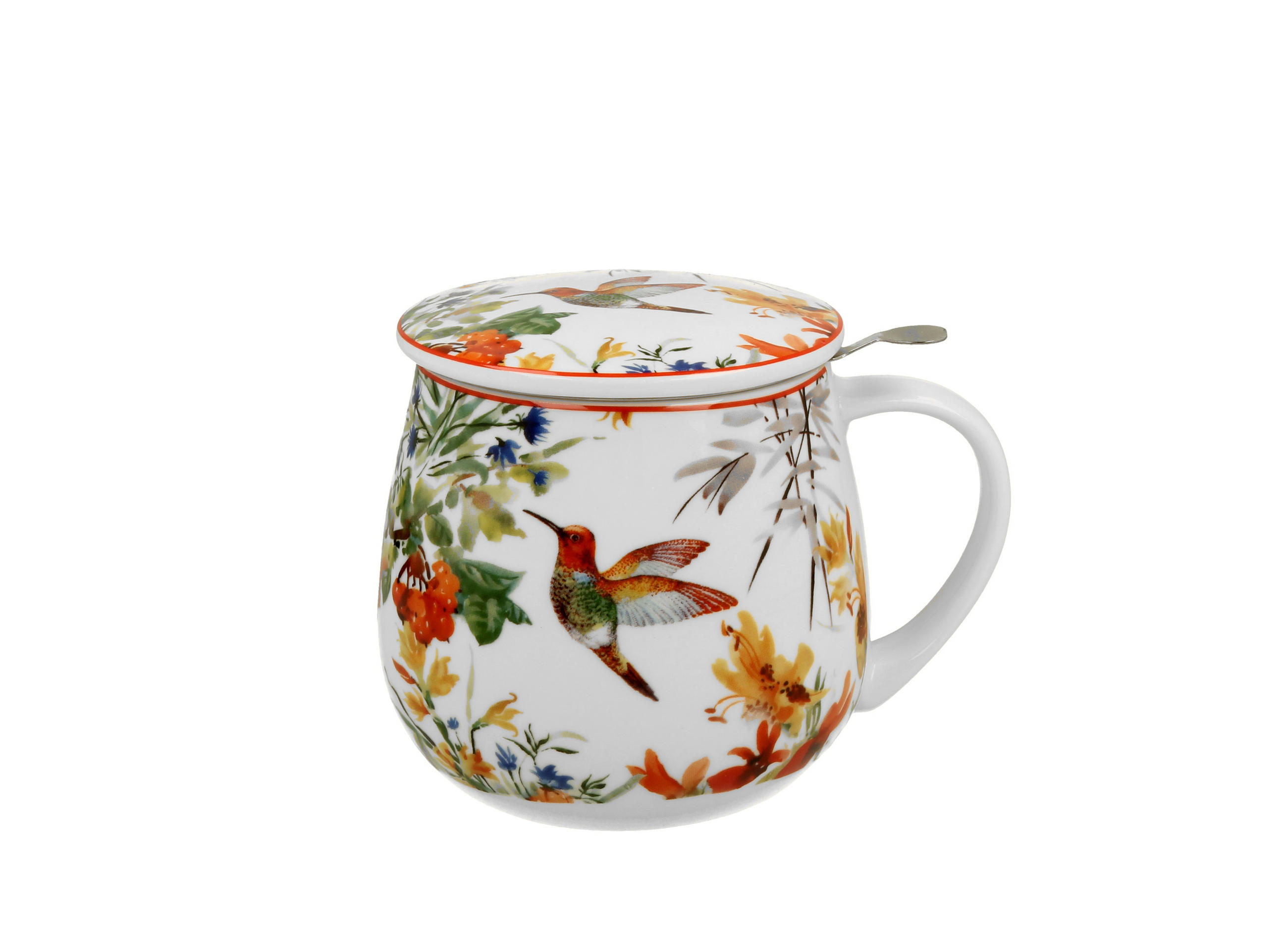 TEETASSE mit Sieb in Fassform LINNEA - Weiß, Keramik (0.43L) - DUO PORCELAIN