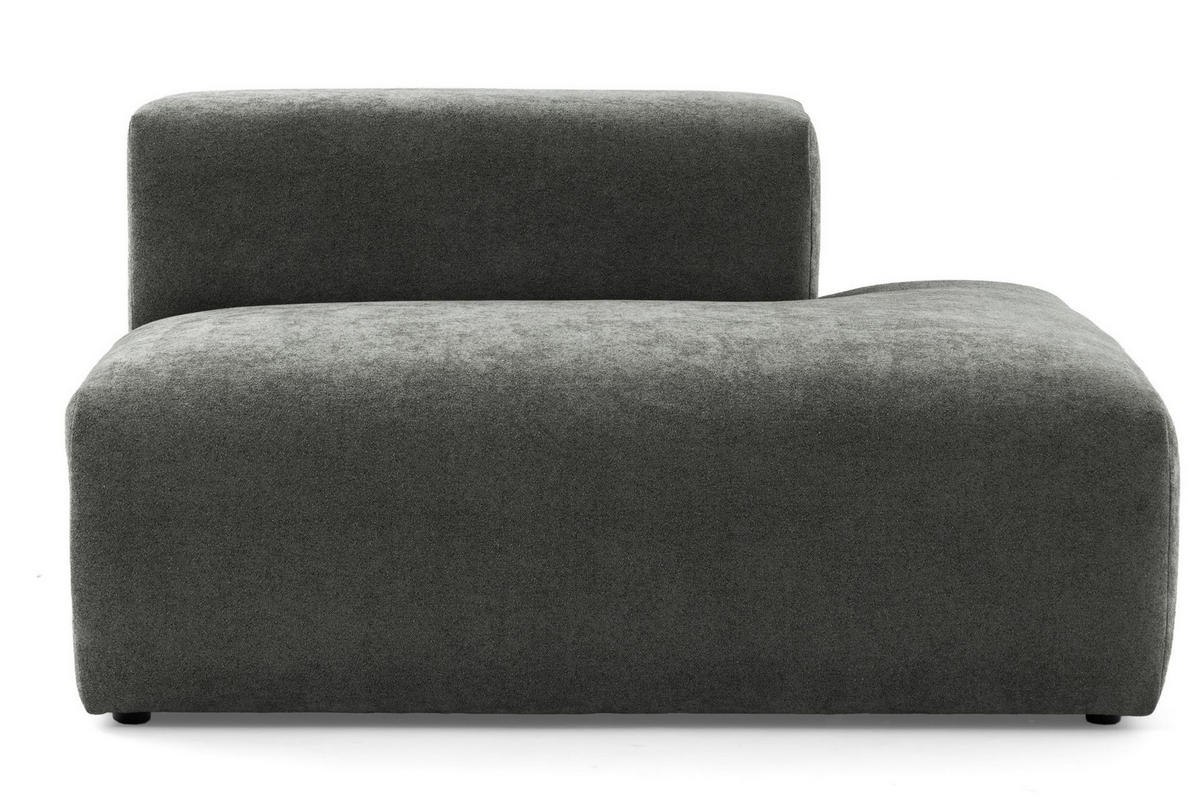 5-SITZER modulares Ecksofa HEAVEN SET 5 Rechts, Breite 380 cm Webstoff Dunkelgrau - Dunkelgrau/Schwarz, Holz/Kunststoff (245/380cm) - Muffo
