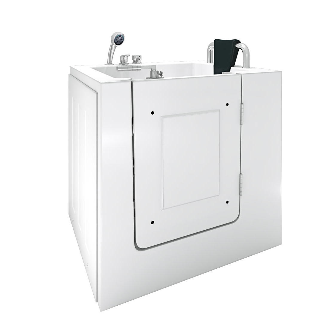 SENIOREN Badewanne mit Tür S02-B-R - Weiß, Glas/Kunststoff (78/113/100cm) - AcquaVapore by Sandra Jentho