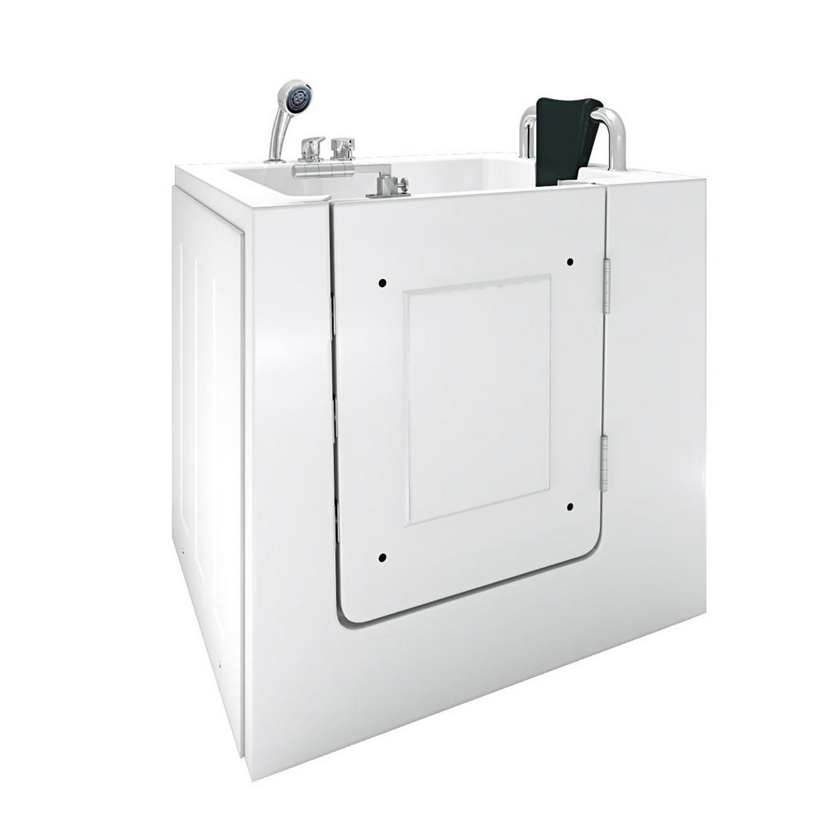 SENIOREN Badewanne mit Tür S02-B-R - Weiß, Glas/Kunststoff (78/113/100cm) - AcquaVapore by Sandra Jentho