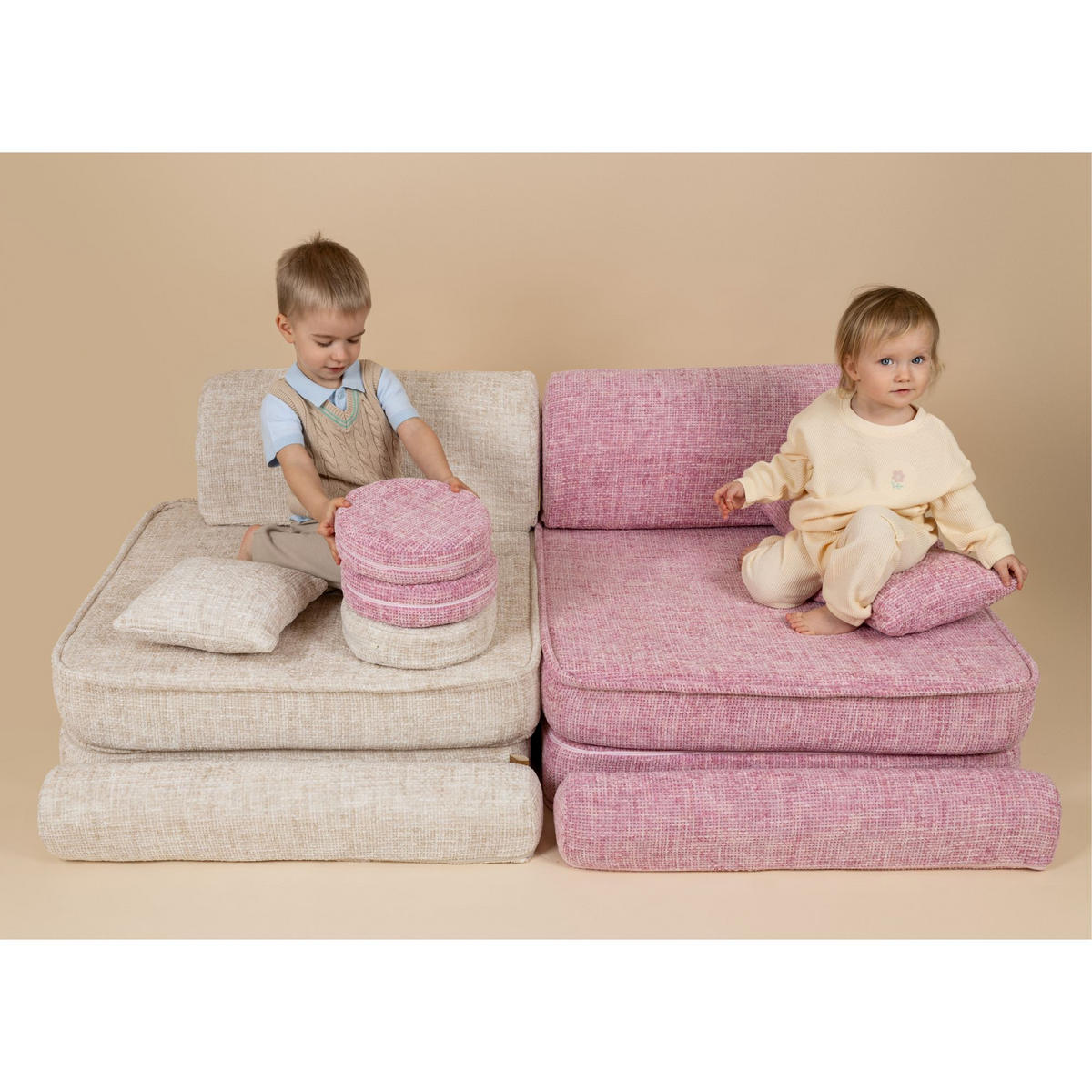 KINDERSOFA, Pocket Max, Tangle, Lagunenblau - Blau, Textil (120/25/60cm) - MeowBaby