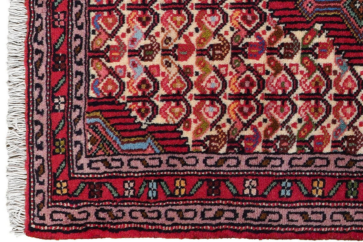 ORIENTTEPPICH handgeknüpft Assadabad Beige, Rot 95/65 cm Schurwolle - Beige/Rot, Textil (65/95cm) - Looma