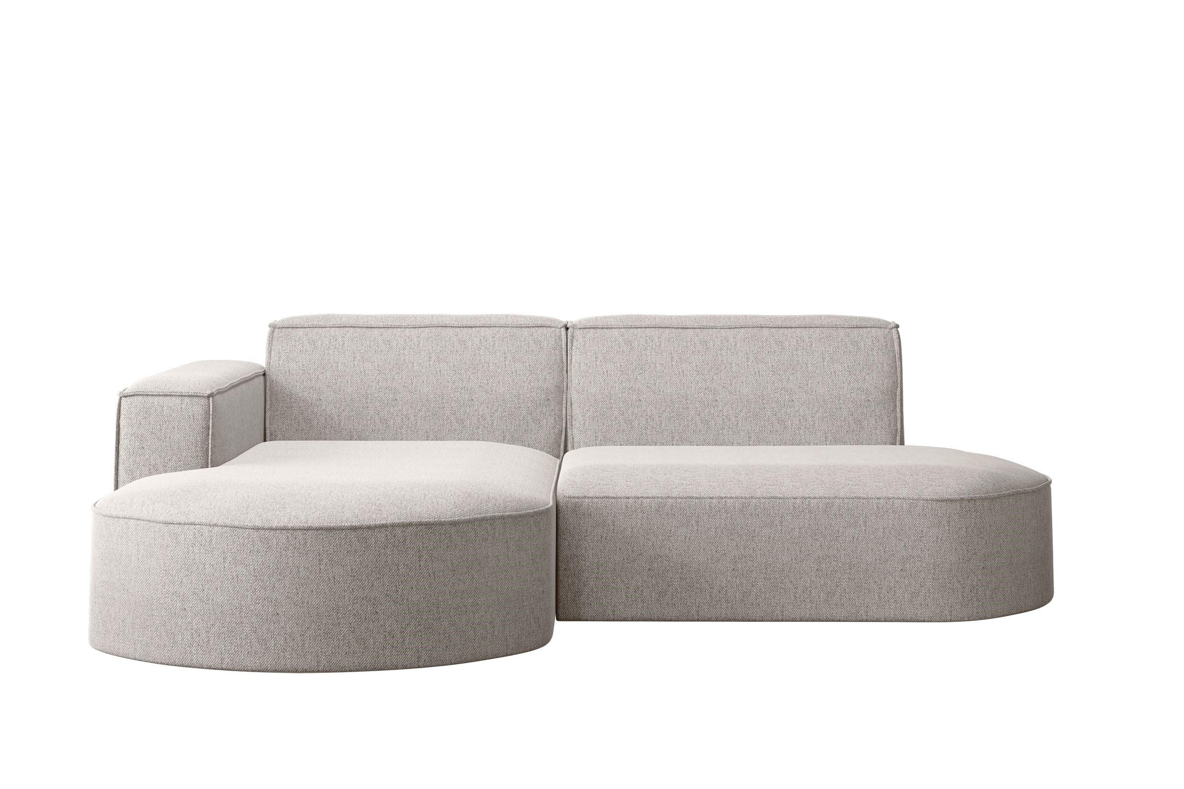 ECKSOFA MODENA L STUDIO Stoff Verita Beige Links - Beige, Holz (165/236cm) - Kaiser Möbel