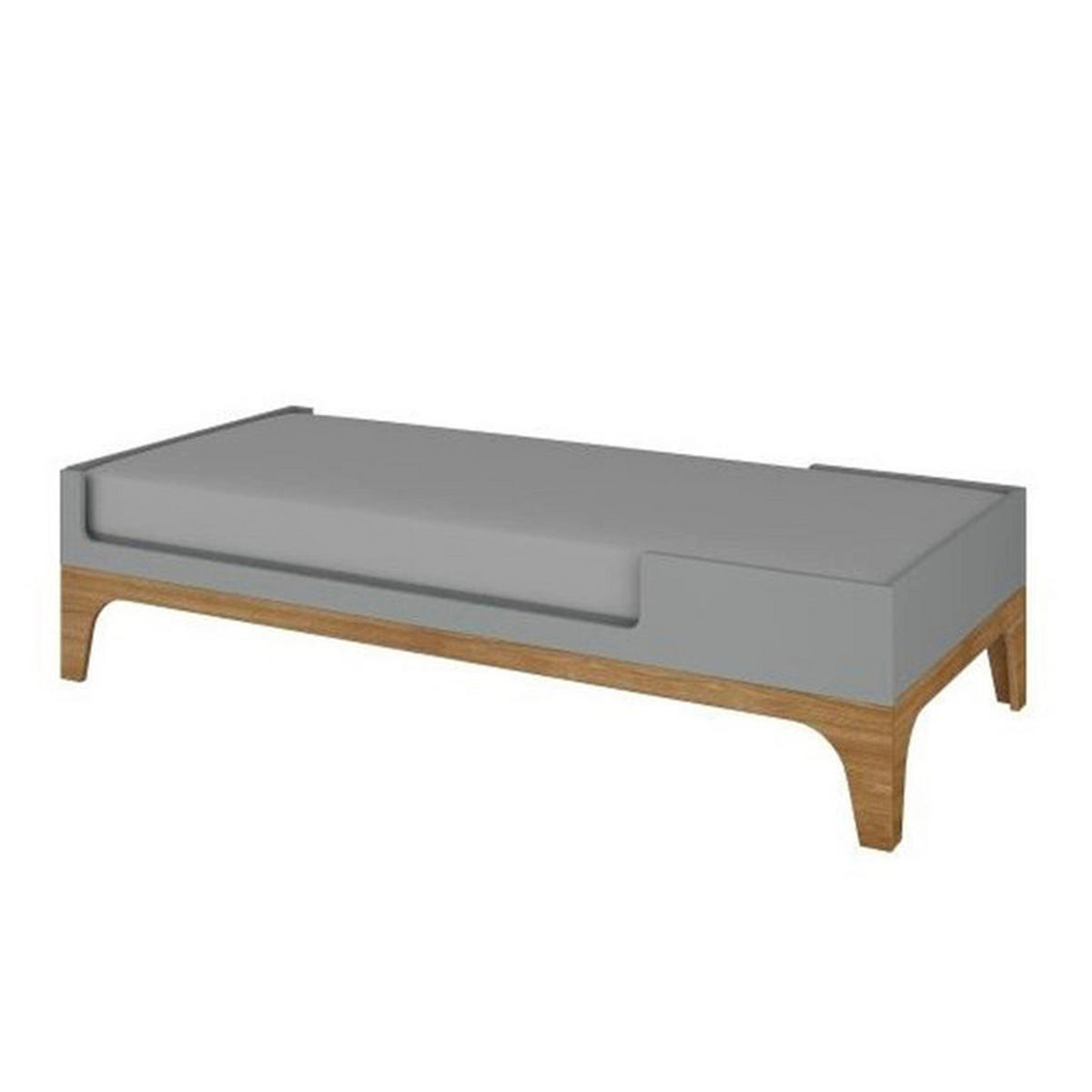 GITTERBETT Grau und Holz - Grau, Holzwerkstoff - Petits-meubles