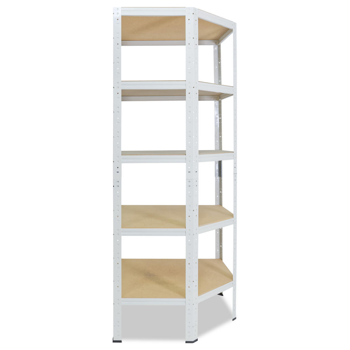 ECKREGAL HOME 180x80x50 cm in weiß mit 5 Böden und 175 kg Traglast pro Boden - Creme, Metall (80/180/50cm) - shelfplaza