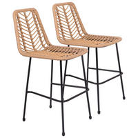 BARHOCKER Oka 2er-Set - Braun, Kunststoff (45.5/98.5/64.5cm) - Happy Garden