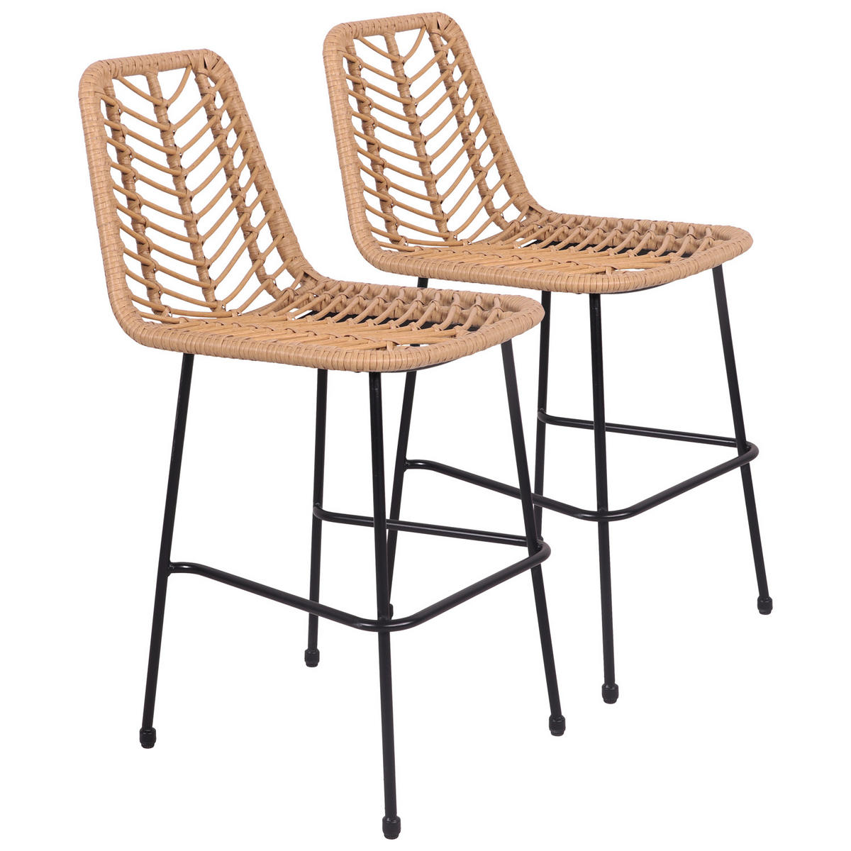BARHOCKER Oka 2er-Set - Braun, Kunststoff (45.5/98.5/64.5cm) - Happy Garden