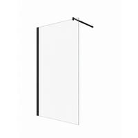 WALK-IN-DUSCHWAND 160 × 200 cm – Satiniertes ESG-Sicherheitsglas – Schwarz - Schwarz, Glas (10/160/200cm) -  Glaswerk Westfalen