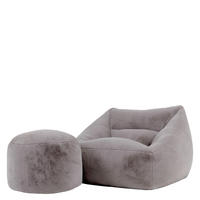 SITZSACK Sessel mit Sitzpouf Natalia - Grau, Textil (97/73/84cm) - icon