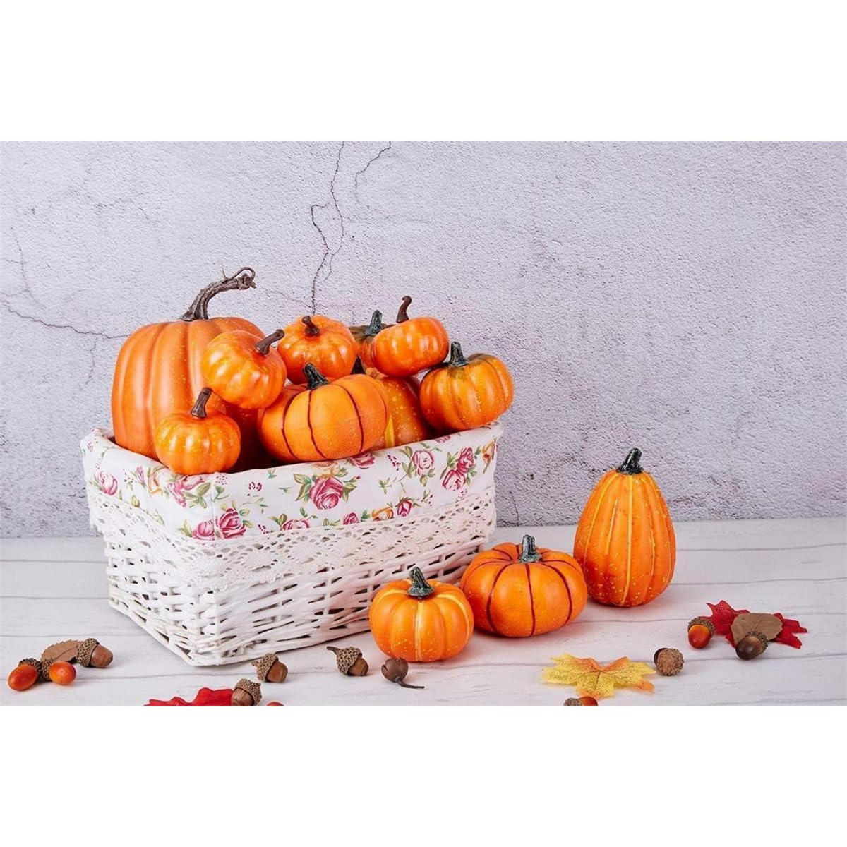 KÜRBIS Deko-Set 12-teilig Orange - Orange, Kunststoff (9cm)