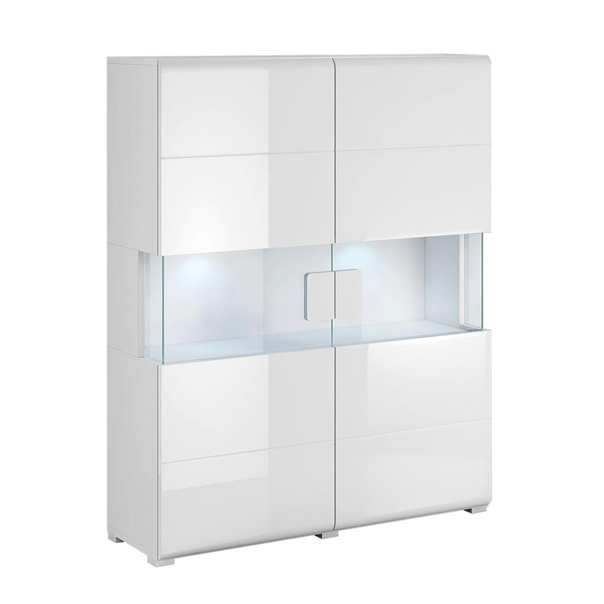 GESCHIRRSCHRANK Jules Weiß - Weiß, Holzwerkstoff (122/152/39cm) - Petits-meubles