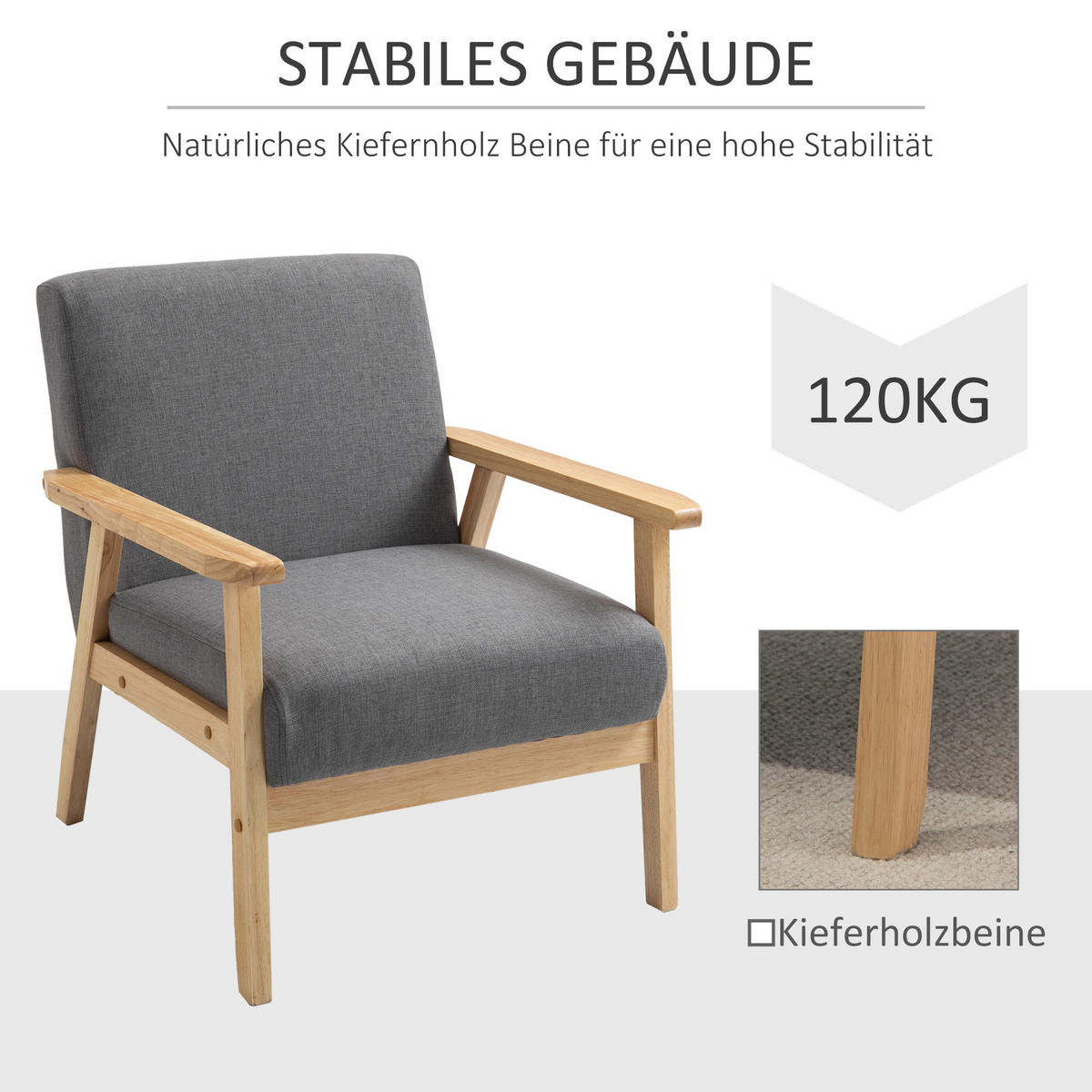 ARMLEHNSTUHL Grau 64.0/70.0/72.0 cm - Grau, Textil (70/72/64cm)