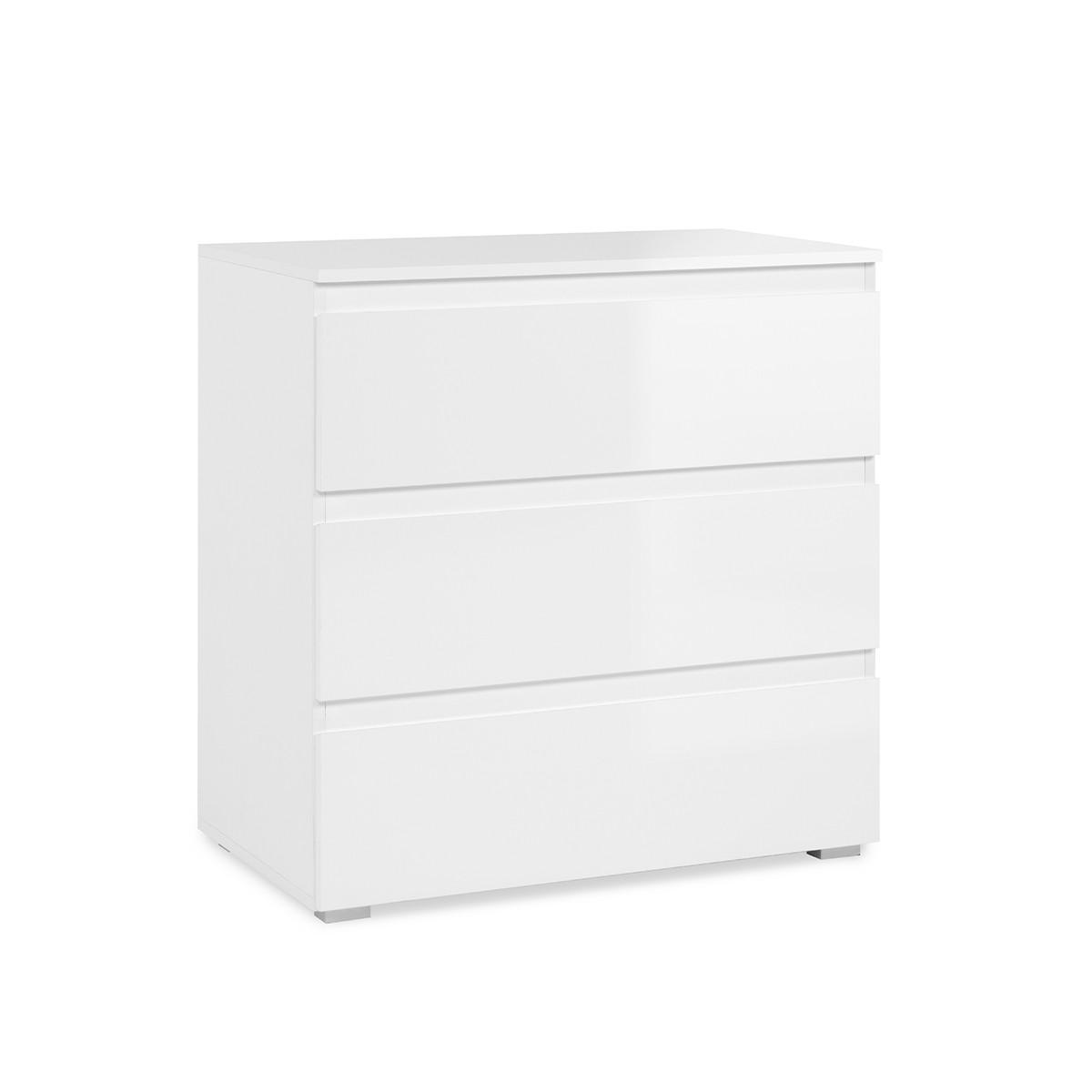 KOMMODE mit 3 Schubladen L80 cm - Pretoria - Weiß, Holzwerkstoff (45.1/80.4/80cm) - Calicosy