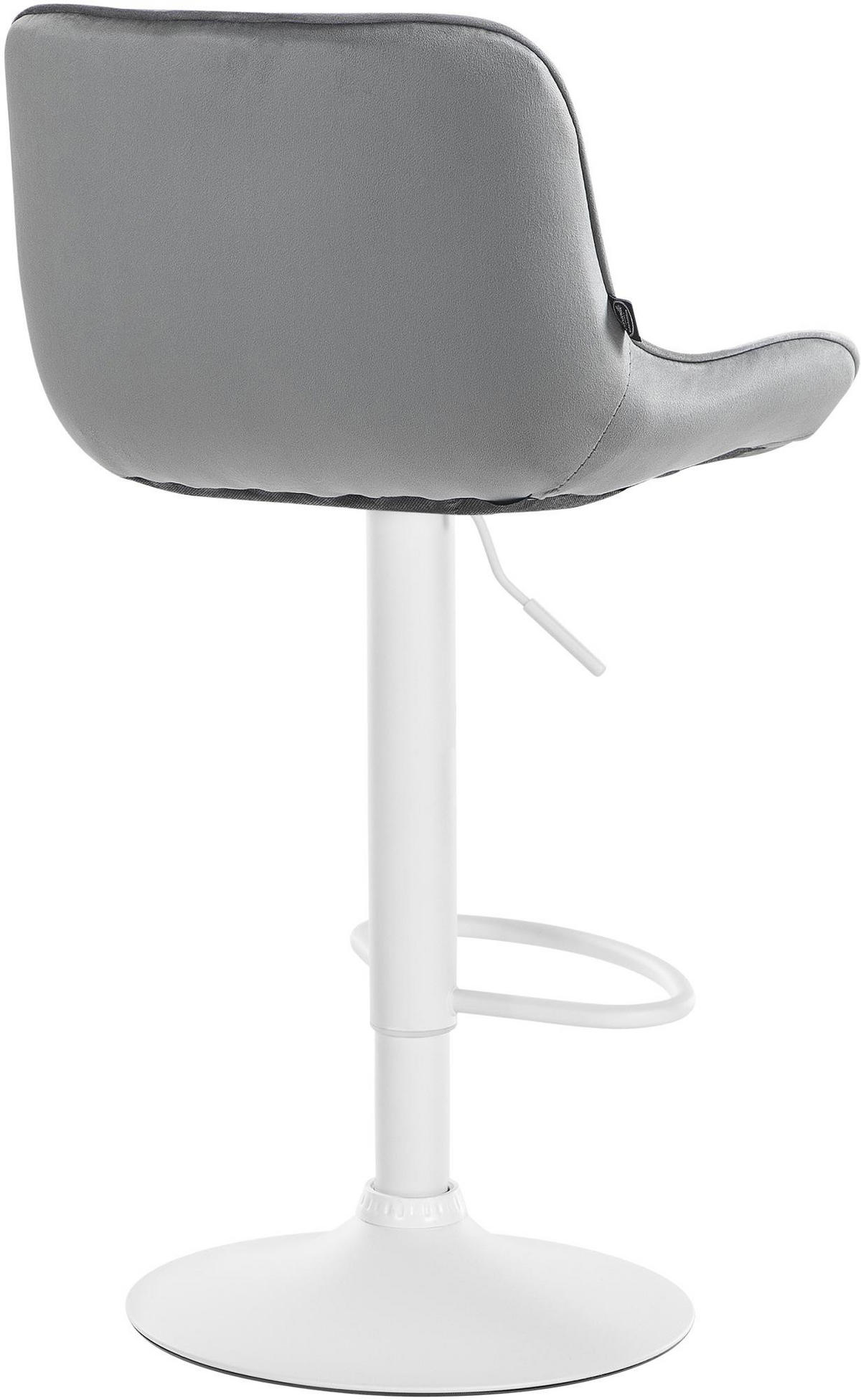 BARHOCKER 2er Set Samt grau - Weiß/Grau, Textil/Metall (49/85/51cm) - CLP