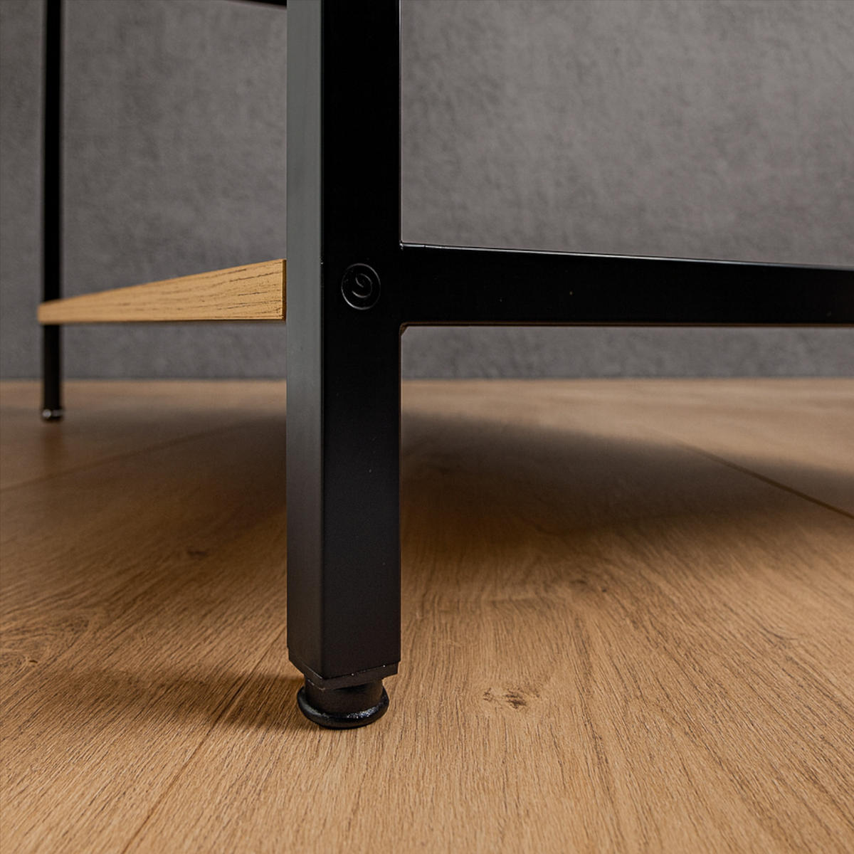 STANDREGAL Holzoptik Metall Eichefarben Schwarz 6 Böden 66x30x186 cm - Eichefarben/Schwarz, Holzwerkstoff/Metall (66/186/30cm) - Begryf