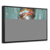 LEINWAND Bilder mit Rahmen - Frau - Kunst - Schmuck - Porträt - 60x40 - Blaugrau, Textil (60/40cm) - MuchoWow