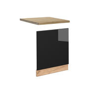 FRONTBLENDE Fame-Line Schwarz Eiche hochglanz 60 cm, AP Eiche - Honigeiche/Schwarz Hochglanz, Holzwerkstoff (60/67.4/1.6cm) - Vicco