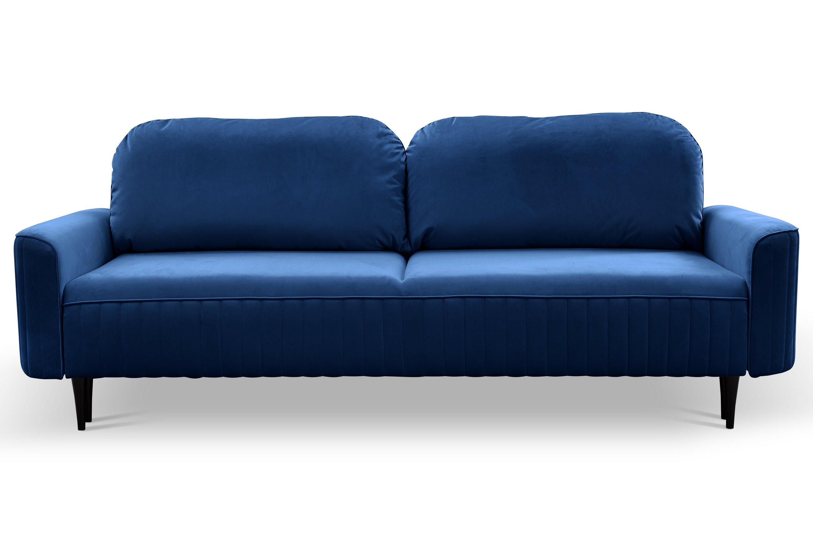 BETTSOFA FILO Blau Velours-Stoff mit Schlaffunktion - Blau, Holz (244/92/102cm) - MASSENO