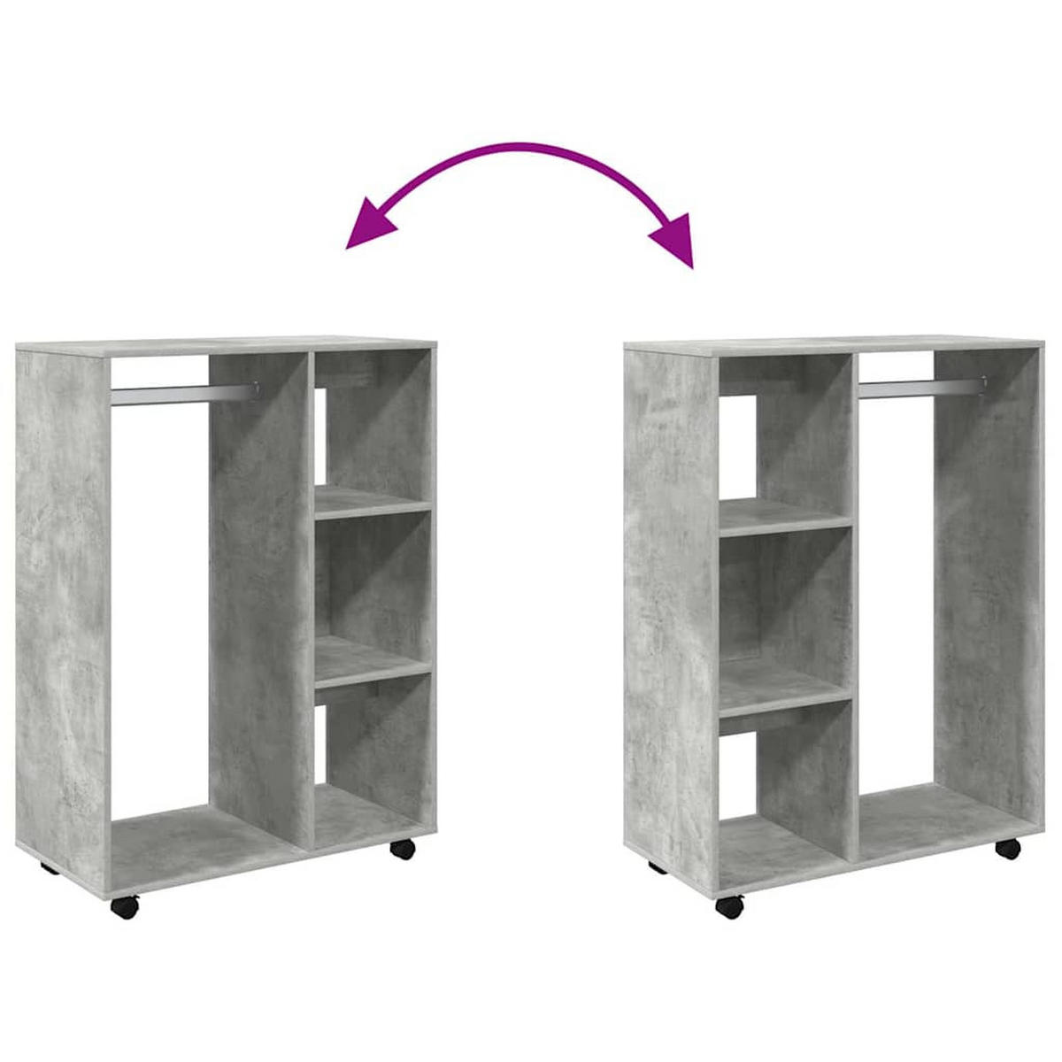 KLEIDERSCHRANK Betongrau 80/40/110 Cm Holzwerkstoff - Grau, Holzwerkstoff (40/110/80cm) - vidaXL