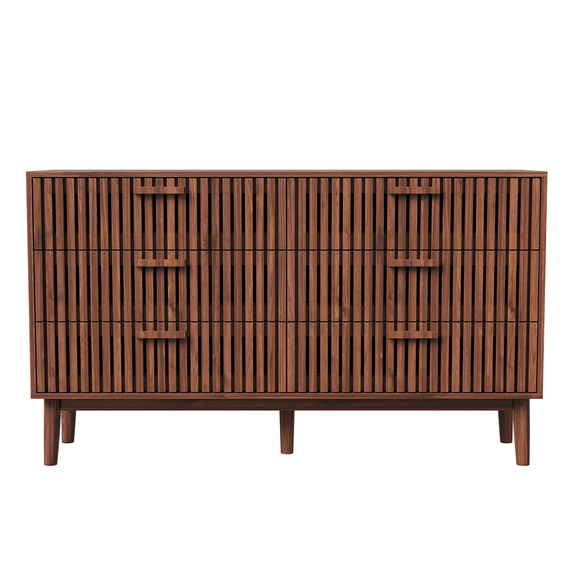 SK&Auml;NK i valn&ouml;tsfinish med 6 l&aring;dor och art d&eacute;co-front Valn&ouml;tsf&auml;rgad 73/34/100 cm