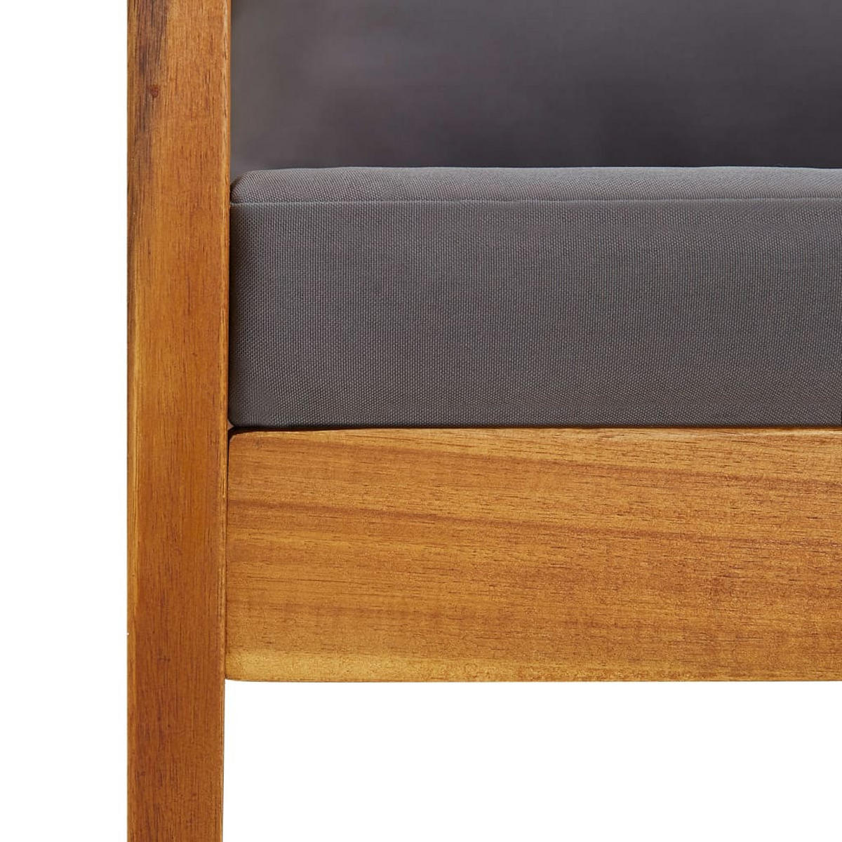 GARTENSTÜHLE mit Dunkelgrau Polstern und Kissen, 59/67/83 cm, aus massivem Akazienholz, Braun - Grau, Holz (67/83/59cm) - vidaXL