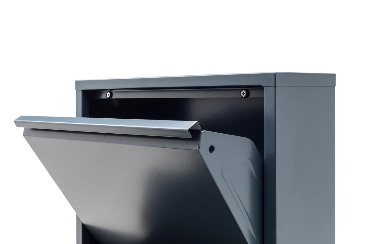 SCHUHSCHRANK schmal Metall mit Magnet 4 Klappen Anthrazit - Anthrazit, Metall (50/137/15cm) - Gowoll