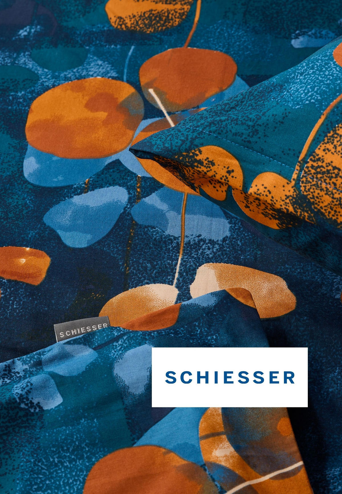 BETTWÄSCHESET Maxima - Renforcé - 2-teilig - 135 x 200 cm - Blau-Rost - Rostfarben, Textil (135/200cm) - SCHIESSER