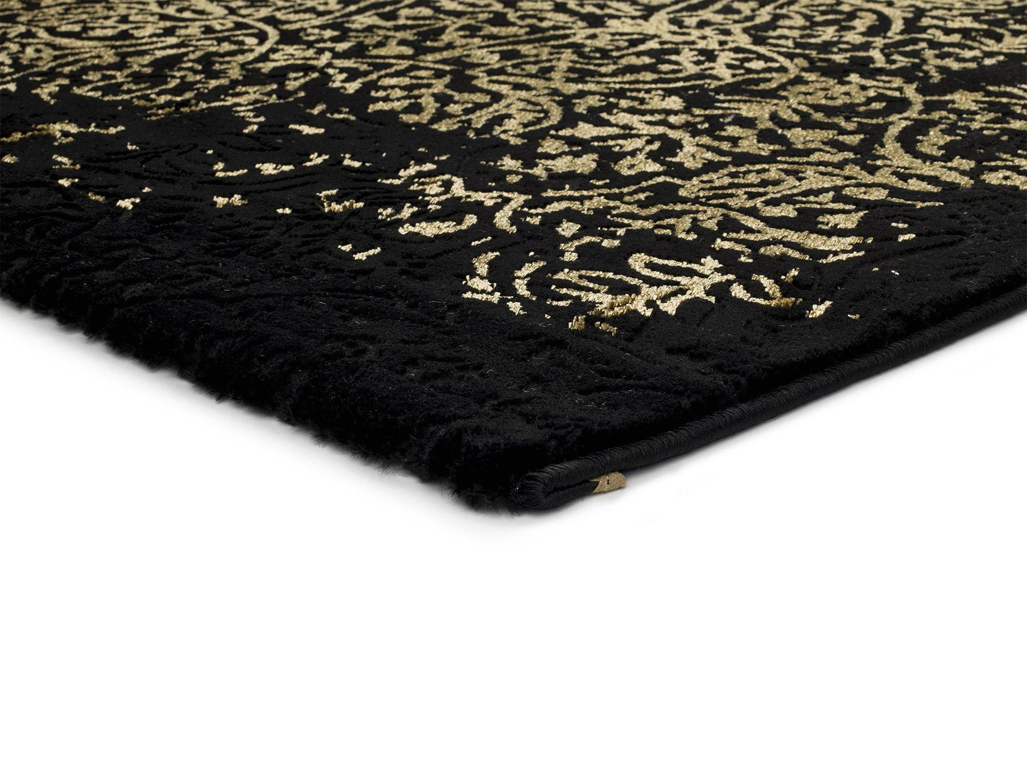 WEBTEPPICH Schwarz Gold 120/170 cm - Goldfarben/Schwarz, Naturmaterialien/Textil (120/170cm) - Atticgo