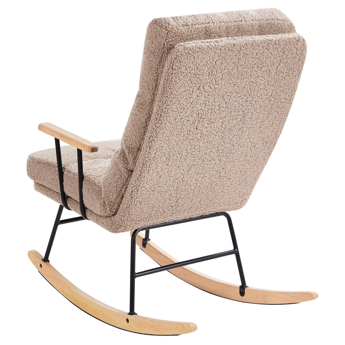 SCHAUKELSESSEL Beige Eskelin - Beige/Schwarz, Textil (58/103/97cm) - Beliani