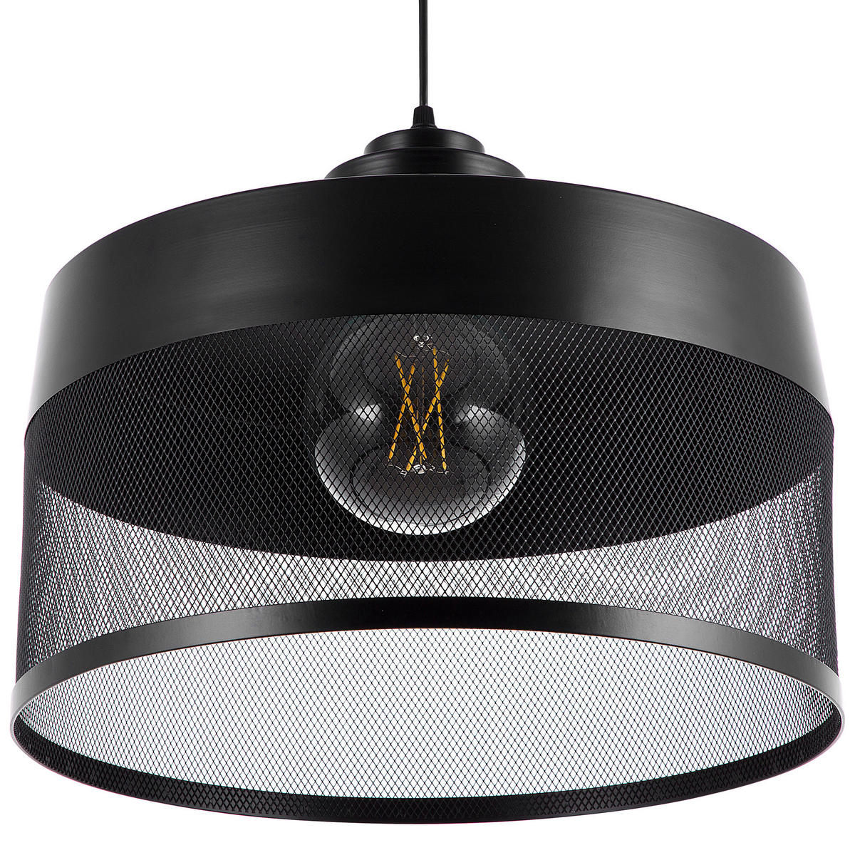 HÄNGELEUCHTE Cardener 41/41/99 cm - Schwarz, Metall (41/41/99cm) - Beliani