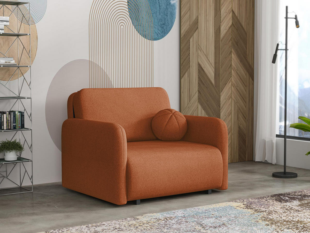 SCHLAFSOFA Viva Sun I - Schwarz/Orange, Holz/Textil (100/85/103cm) - MIRJAN24