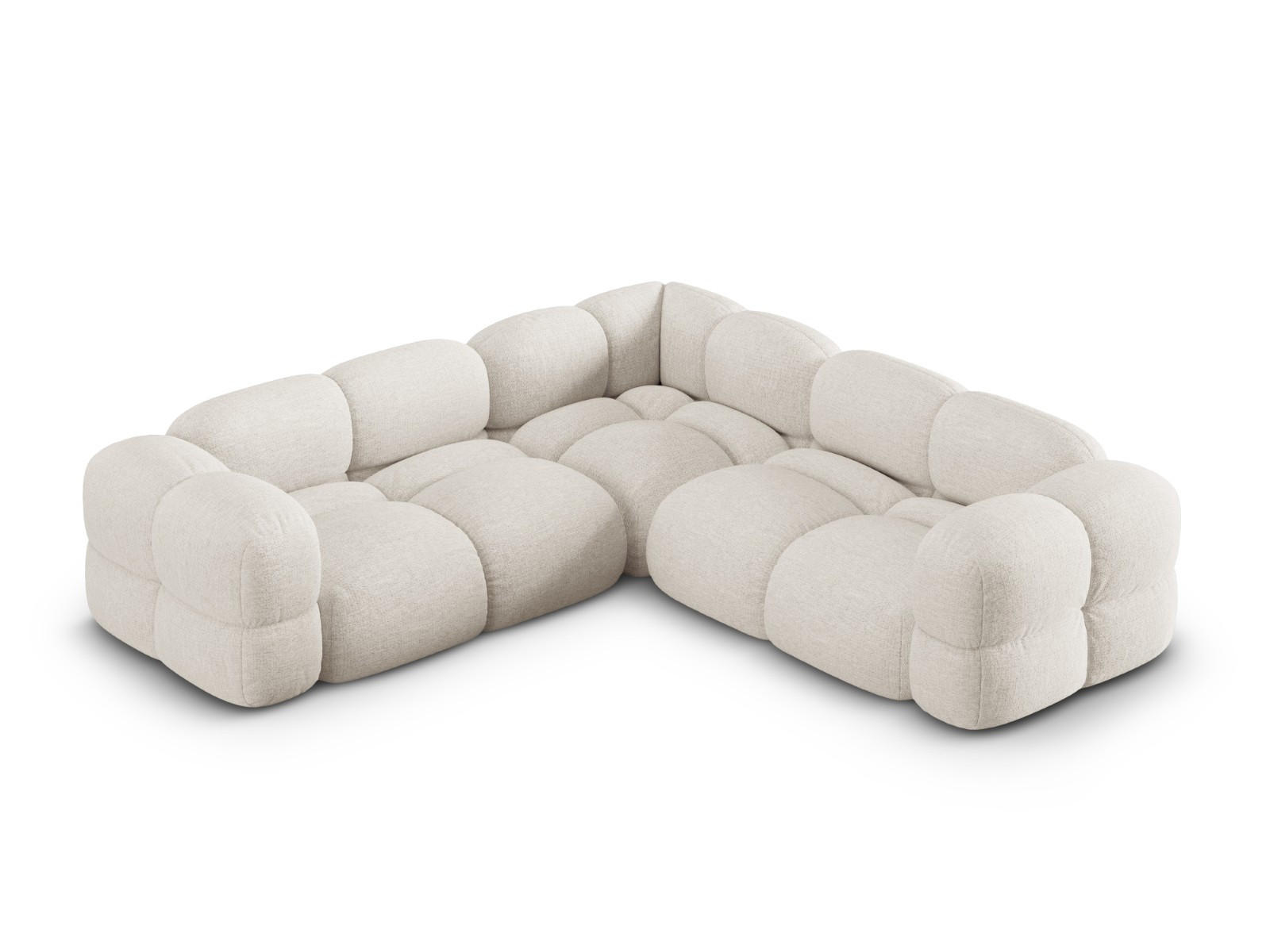 WENDBARES-ECKSOFA Loretto aus strukturiertem Stoff beige 4 Sitzplätze - Beige, Textil (250/250cm) - Cosmopolitan Design