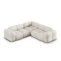 WENDBARES-ECKSOFA Loretto aus strukturiertem Stoff beige 4 Sitzplätze - Beige, Textil (250/250cm) - Cosmopolitan Design