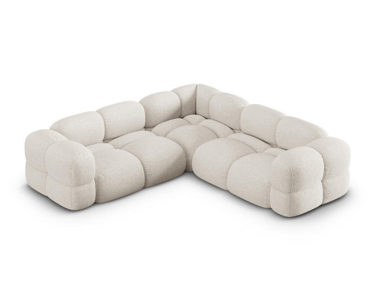 WENDBARES-ECKSOFA Loretto aus strukturiertem Stoff beige 4 Sitzplätze - Beige, Textil (250/250cm) - Cosmopolitan Design