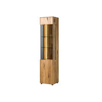 VITRINE Wildeiche 45x38x200 natur geölt WIEN #231 - Naturfarben, Holz (45/200/38cm) - Massivmoebel24