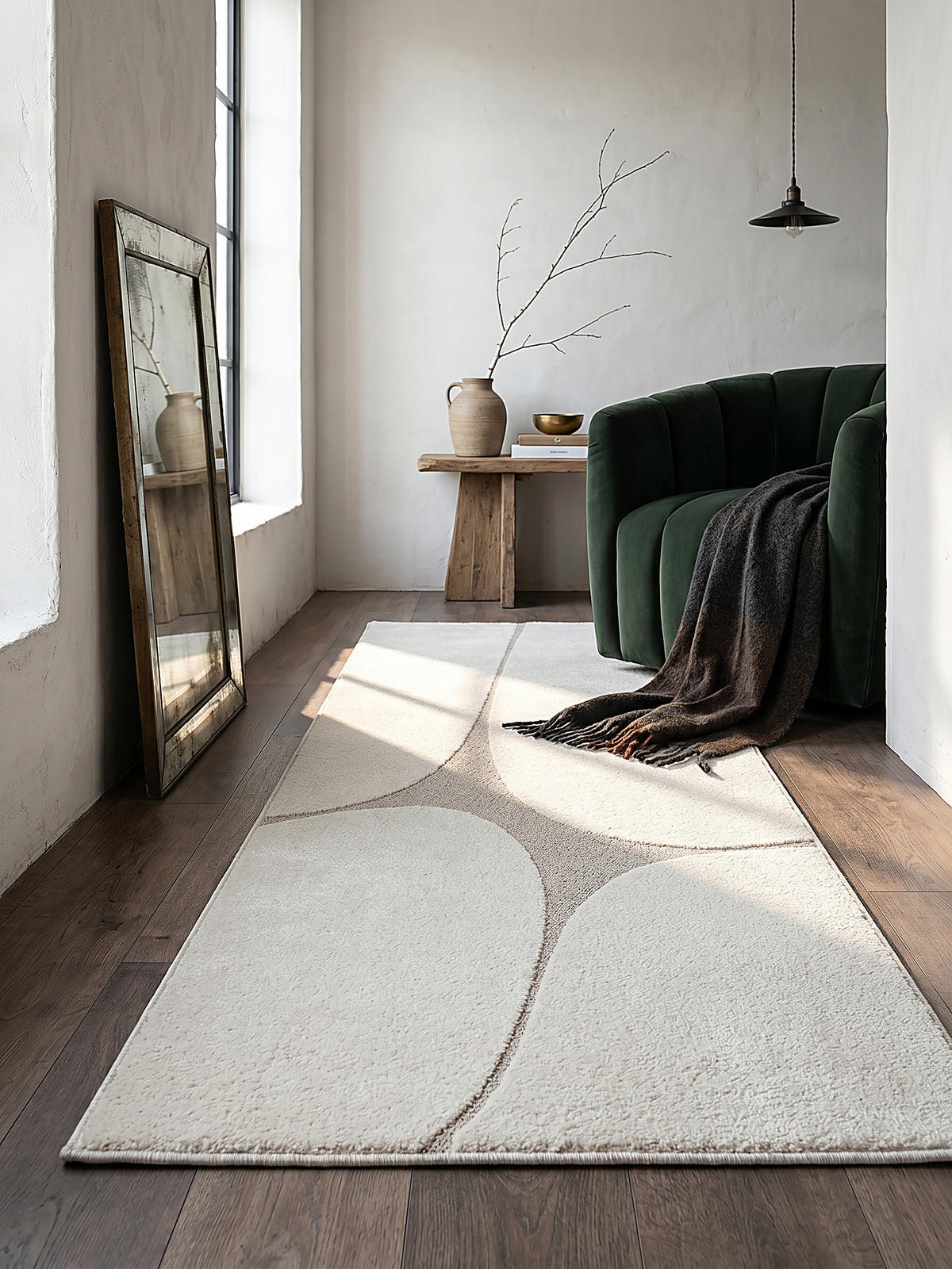 TEPPICHLÄUFER Abstrakt MUOTA Polypropylen Creme 80 x 150 cm - Beige, Textil (80/150cm) - KADIMA DESIGN