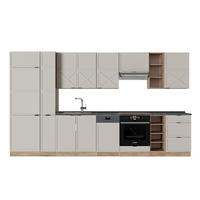 KÜCHENZEILE Fame-Line GrauBeige/Goldkraft Eiche 355 cm, AP Anthrazit - Honigeiche/Grau, Holzwerkstoff (355/81.6/60cm) - Vicco