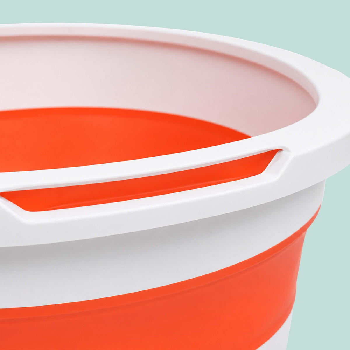 MOP Bílá Oranžová skládací kbelík ždímací systém 3,8 l 2ks-sada padů - různobarevná, kov/textil (34.5/18/34.5cm) - Relaxdays