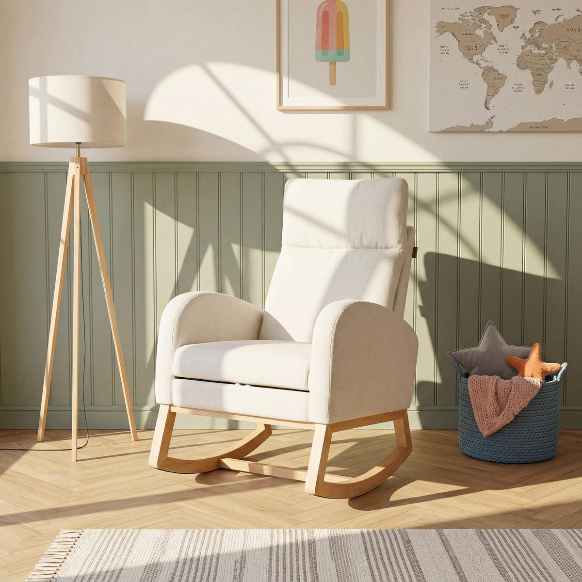 STILLSESSEL Beige - Beige, Holz/Textil (70/106/89cm) - Roba