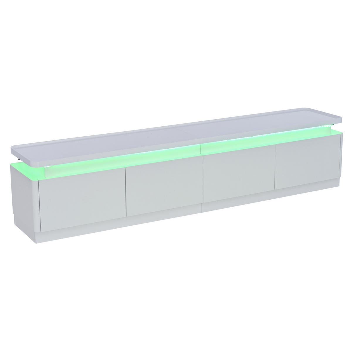 TV-SCHRANK mit 4 Schubladen 180 x 34 x 40 cm Hochglanz Weiß mit LED - Weiß, Holzwerkstoff (34/40/180cm) - Beauniv