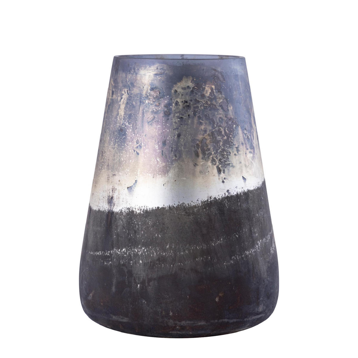 WINDLICHT Travers Grau 19/19/25cm - Grau, Glas (19/25/19cm) - PTMD Collection