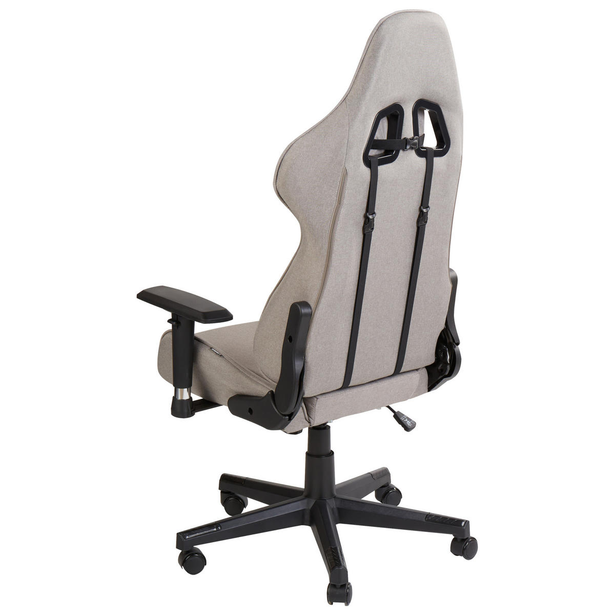 BÜROSTUHL Taupe Warrior - Beige/Schwarz, Textil (62/122/62cm) - Beliani