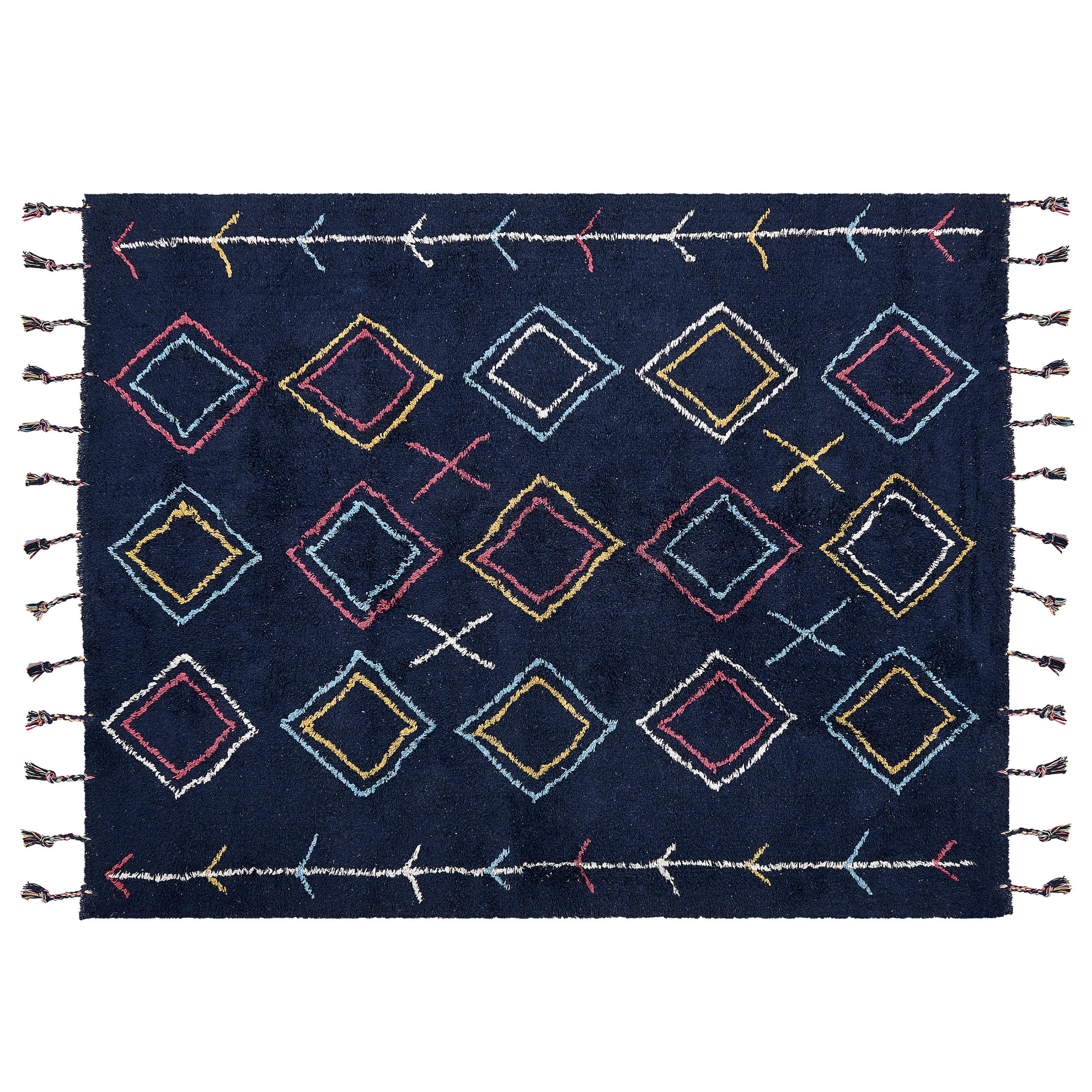 TEPPICH geflochten Corum 230/160 cm - Schwarz, Textil (160/230cm) - Beliani
