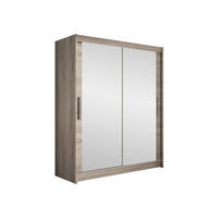 SCHWEBETÜRENSCHRANK Westa XI - Silberfarben/Trüffeleichefarben, Holzwerkstoff/Metall (150/200/58cm) - MIRJAN24