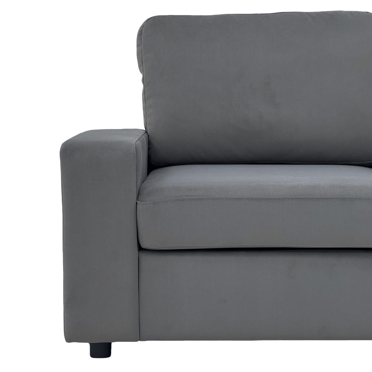 ECKSOFA Polyester Grau mit Stauraum - Grau, Holzwerkstoff/Textil (245.5/150.5cm) - WISHDOR
