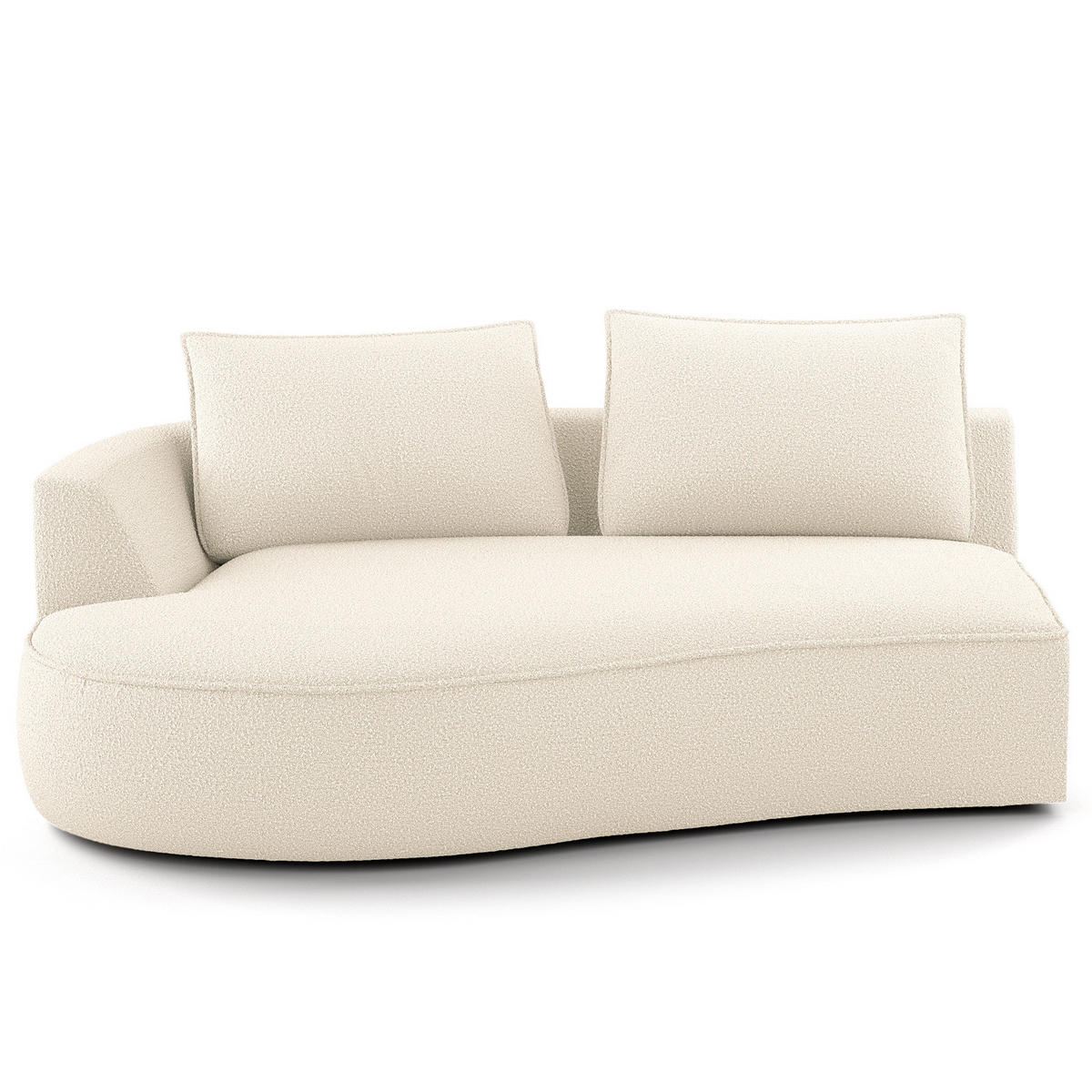 OTTOMANE - modular - Creme/Schwarz, Kunststoff/Textil (196/82/146cm) - home24